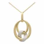 Contemporary Diamond Drop Pendant Necklace