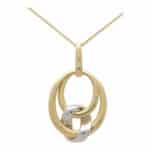 Contemporary Diamond Drop Pendant Necklace