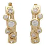 Contemporary Diamond Bubble Hoop Earrings