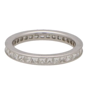 Vintage Fred Paris Princess Cut Diamond Full Eternity