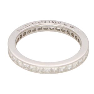 Vintage Fred Paris Princess Cut Diamond Full Eternity