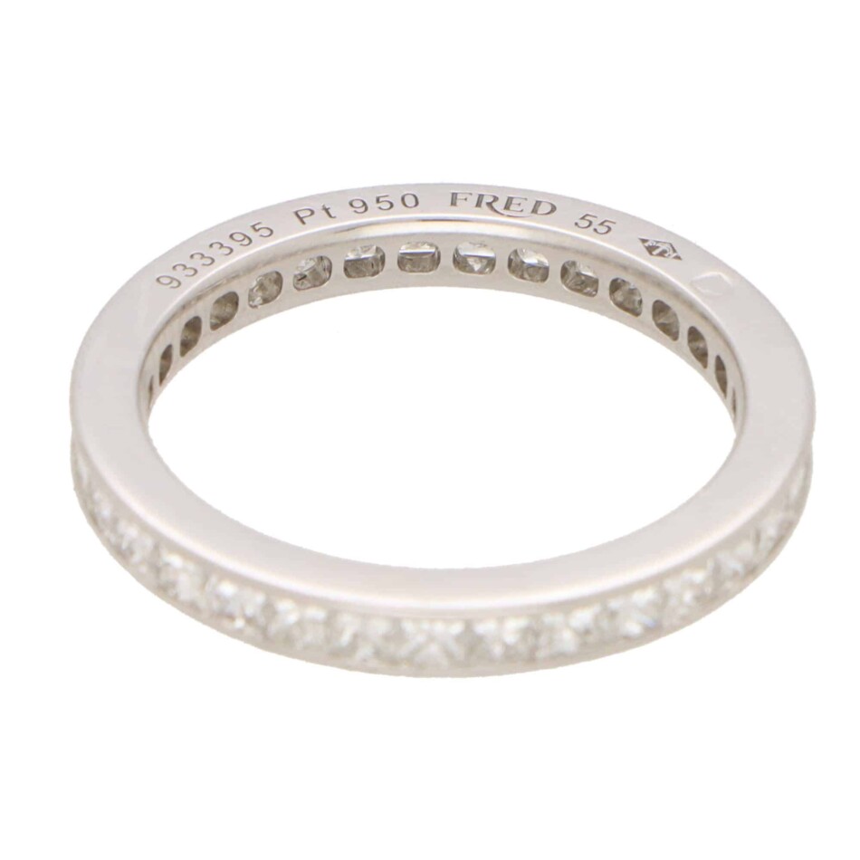 Vintage Fred Paris Princess Cut Diamond Full Eternity