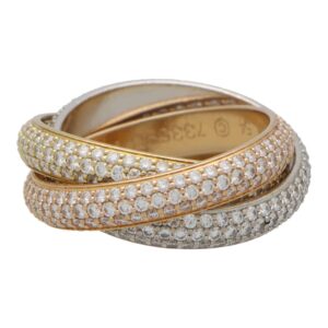 Vintage Cartier Classic Full Diamond Trinity Ring