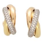 Vintage Cartier Diamond Trinity Hoop Earrings Vintage Cartier Diamond Trinity Hoop Earrings