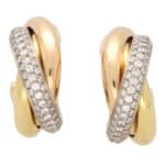 Vintage Cartier Diamond Trinity Hoop Earrings