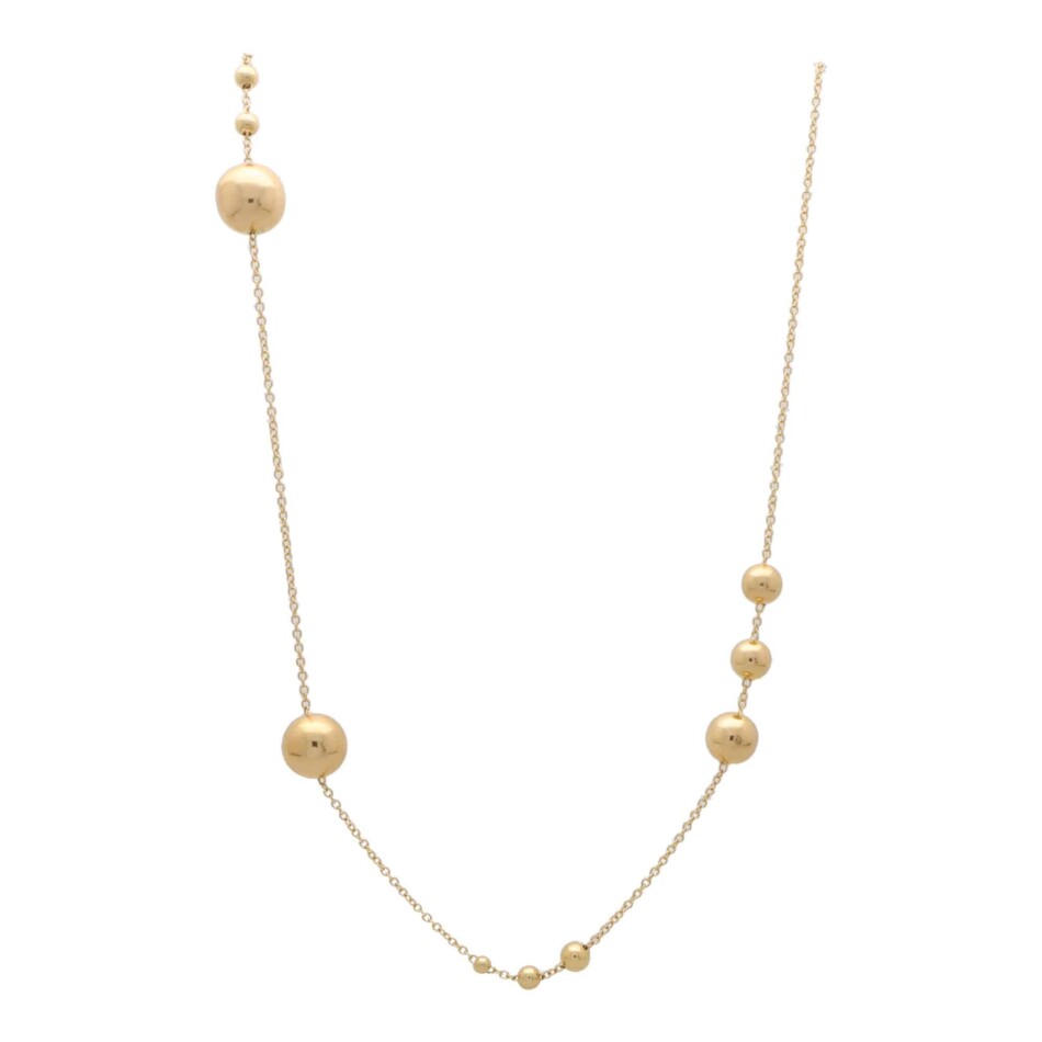 Contemporary Golden Ball 34-inch Chain Necklace