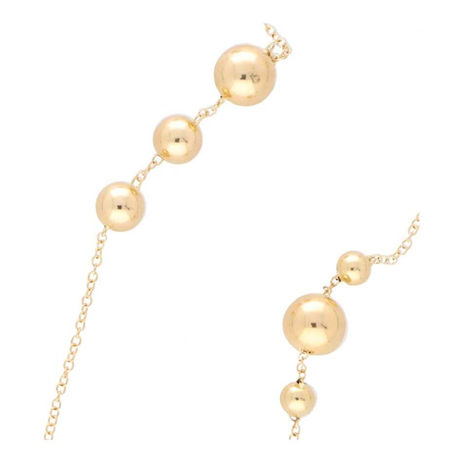 Contemporary Golden Ball 34-inch Chain Necklace