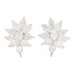 Pear and Marquise Cut Diamond Floral Cluster Earrings