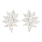 Pear and Marquise Cut Diamond Floral Cluster Earrings