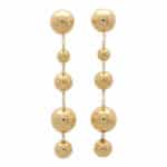 Contemporary Golden Ball Drop Earrings