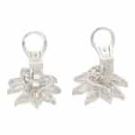 Pear and Marquise Cut Diamond Floral Cluster Earrings