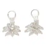 Pear and Marquise Cut Diamond Floral Cluster Earrings