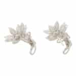 Pear and Marquise Cut Diamond Floral Cluster Earrings