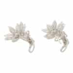 Pear and Marquise Cut Diamond Floral Cluster Earrings