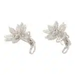 Pear and Marquise Cut Diamond Floral Cluster Earrings