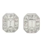 Art Deco Inspired Emerald Cut Diamond Target Earrings