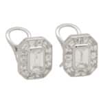 Art Deco Inspired Emerald Cut Diamond Target Earrings