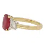 Certified 3.05ct Ruby and Diamond Three Stone Ring