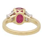 Certified 3.05ct Ruby and Diamond Three Stone Ring