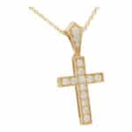 Diamond Cross Pendant Necklace in Yellow Gold