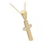Diamond Cross Pendant Necklace in Yellow Gold