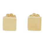 Contemporary Square Stud Earrings in Yellow Gold