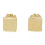 Contemporary Square Stud Earrings in Yellow Gold