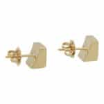 Contemporary Square Stud Earrings in Yellow Gold