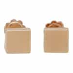 Contemporary Square Stud Earrings in Rose Gold