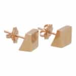 Contemporary Square Stud Earrings in Rose Gold