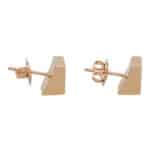 Contemporary Square Stud Earrings in Rose Gold