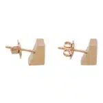 Contemporary Square Stud Earrings in Rose Gold