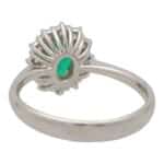 Contemporary Emerald and Diamond Cluster Ring