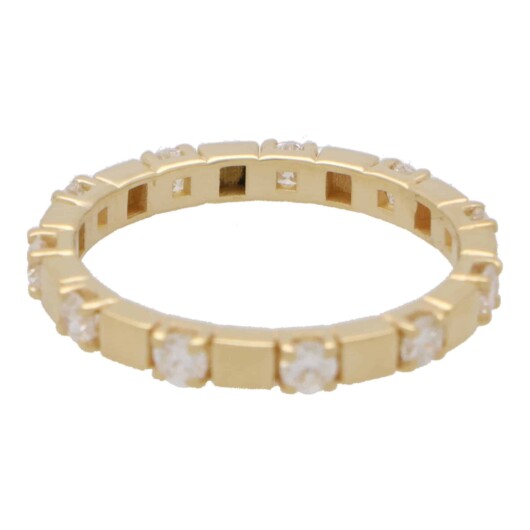 Contemporary Diamond Full Eternity Band Ring in Yellow Gold