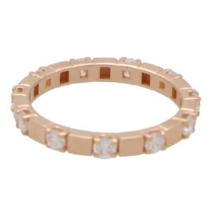 Contemporary Diamond Full Eternity Band Ring in Rose Gold