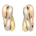 Vintage Small Cartier Trinity Hoop Earrings