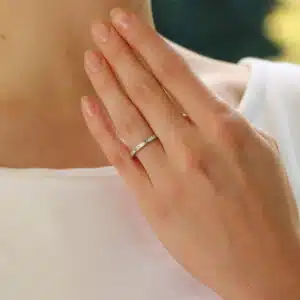 Contemporary Baguette and Round Cut Half Eternity Ring