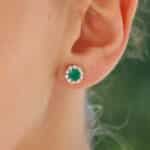 Emerald and Diamond Cluster Earrings