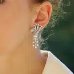 Vintage 1940's Deco Inspired Diamond Drop Earrings