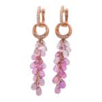 Briolette Pink Sapphire and Diamond Convertible Earrings