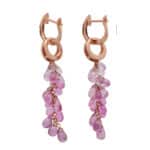 Briolette Pink Sapphire and Diamond Convertible Earrings