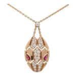 Vintage Bvlgari Serpenti Diamond and Rubellite Necklace