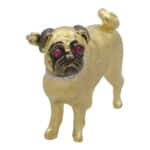 Ruby and Diamond Pug Pin Brooch