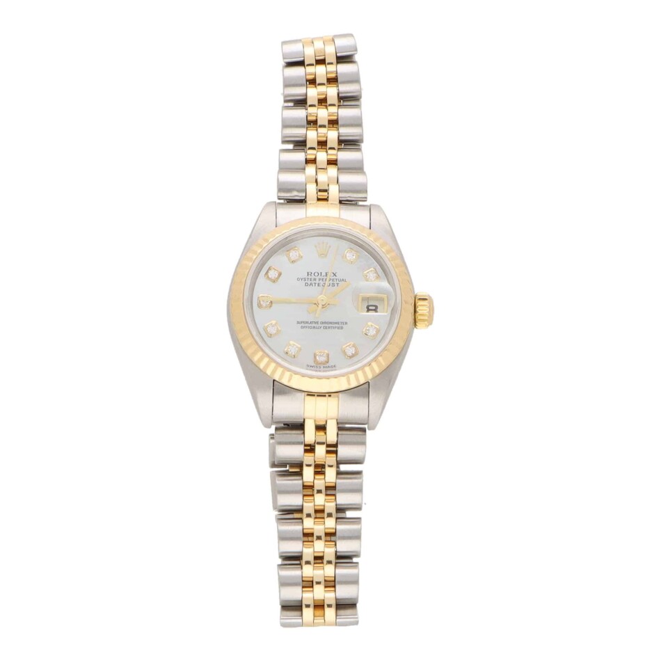 Vintage 2000 Steel and Gold Mother of Pearl Rolex Watch
