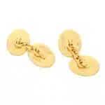Vintage Longmire Gold and Royal Blue Enamel Oval Cufflinks