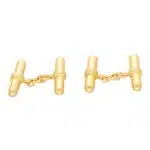Vintage Longmire Gold Baton Chain Link Cufflinks