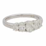 Contemporary Oval Diamond Five Stone Ring in White Gold