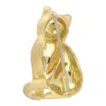Ruby and Diamond Cat Brooch Pin