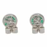 Art Deco Inspired Emerald and Diamond Target Stud Earrings