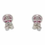 Art Deco Inspired Ruby and Diamond Target Stud Earrings